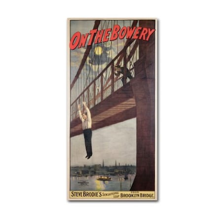 'Steve Brodie's Leap From The Brooklyn Bridge' Canvas Art,12x24